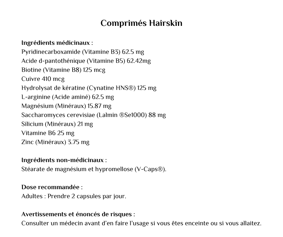 Comprimés Hairskin (nouvelle formule)